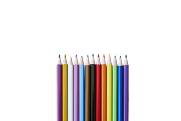 lgbtq+ symbol. Transparent image of color pencils with new lgbt flag colors