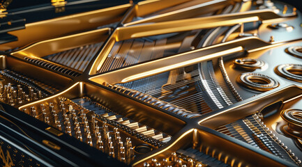 Close-Up Shot of Piano Interior and Keys