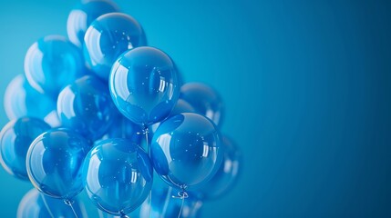Fototapeta premium Vibrant Blue Balloon Festive Background Generative AI