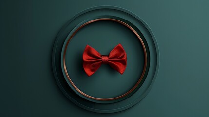 Happy Father's Day Card with Bow Tie in Circular Frame Generative AI