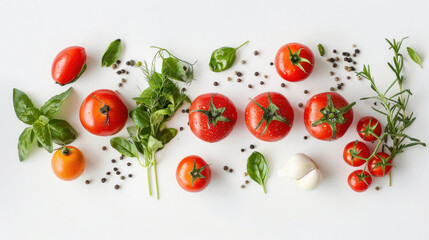 sustainable food on white background