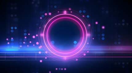 Obraz premium pink and blue Abstract technology background circles digital hi-tech technology design background. concept innovation. vector illustration