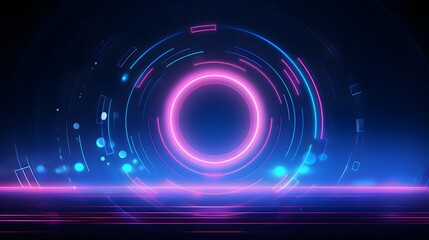 Obraz premium pink and blue Abstract technology background circles digital hi-tech technology design background. concept innovation. vector illustration