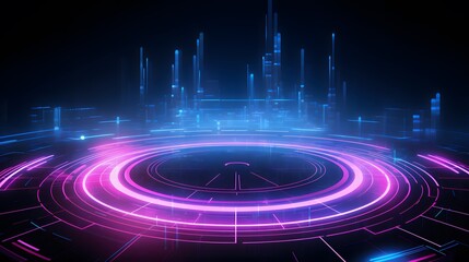 pink and blue Abstract technology background circles digital hi-tech technology design background. concept innovation. vector illustration