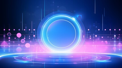 Obraz premium pink and blue Abstract technology background circles digital hi-tech technology design background. concept innovation. vector illustration