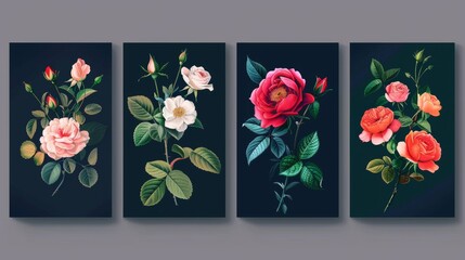 Floral Bouquet Compositions for Notebook Covers Generative AI