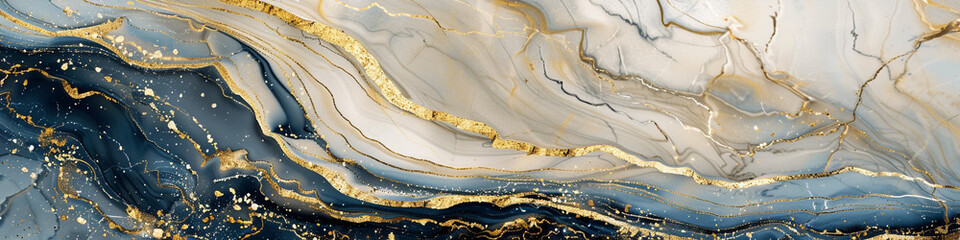 Abstract s beige  midnight blue marble texture with shimmering gold veins resembling a sophisticated stone surface
