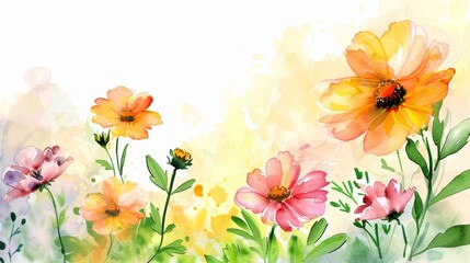 Watercolor Floral Greeting Card Design Generative AI