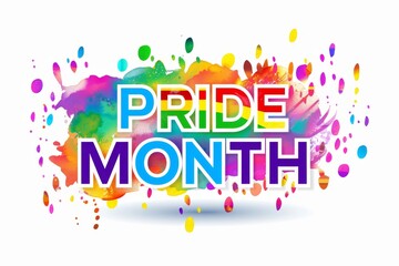 Pride logo with rainbow colors and the text "PRIDE MONTH" in white, using a large font for easy legibility of the letters symbolizes celebration and unity Generative AI