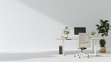 Rise to Sustain: Elevating Workspaces with Height-Adjustable Eco-Mockups