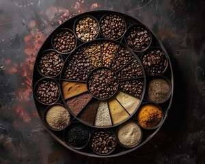 Discovering Flavors: Specialty Coffee Concept with Flavor Wheel and Manual Brewing