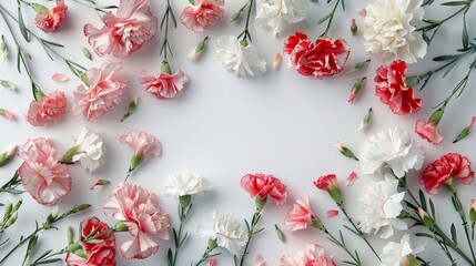 Mothers Day Card with Floral Frame Generative AI