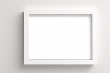 Obraz premium Lienzo blanco vacío con marco decorativo blanco sobre una maqueta de fondo blanco