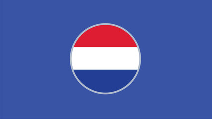 Netherlands Flag Emblem European Nations 2024 Teams Countries European Germany Football Symbol Logo Design Vector Illustration