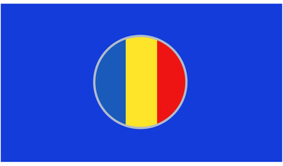 Fototapeta premium Romania Flag Emblem European Nations 2024 Teams Countries European Germany Football Symbol Logo Design Vector Illustration