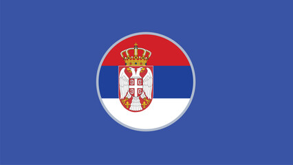 Fototapeta premium Serbia Flag Emblem European Nations 2024 Teams Countries European Germany Football Symbol Logo Design Vector Illustration