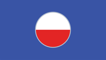 Obraz premium Poland Flag Emblem European Nations 2024 Teams Countries European Germany Football Symbol Logo Design Vector Illustration