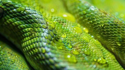 Fototapeta premium photo background green snake skin close up.
