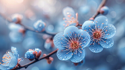 wallpaper flower branch blue flower