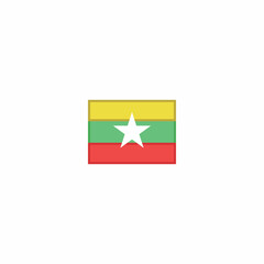 Myanmar national flag country icon