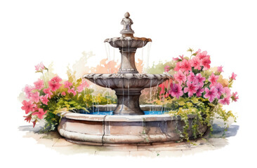 Naklejka premium Architecture outdoors fountain flower.
