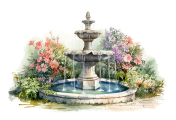 Fototapeta premium Architecture outdoors fountain flower.