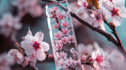 a glass bookmark with delicate cherry blossoms, adding a touch of nature to your reading experience.