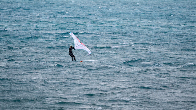 kite surfing in the sea