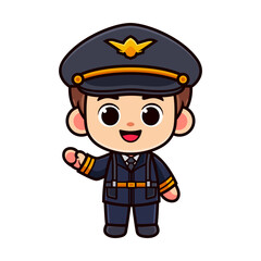 Cute boy in pilot costume with vector illustration graphic design