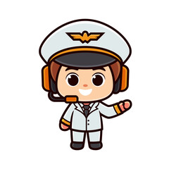 cute pilot cartoon character design
