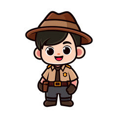 cute ranger cartoon character design