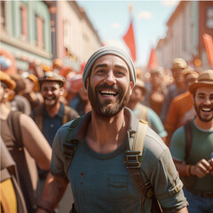 Fototapeta premium group of people at the street