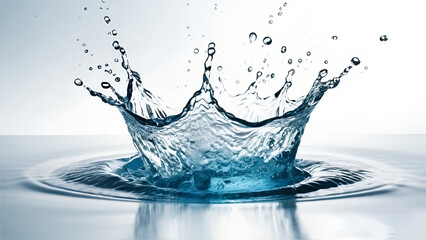Water splash isolated on white background. clean drinking water splash