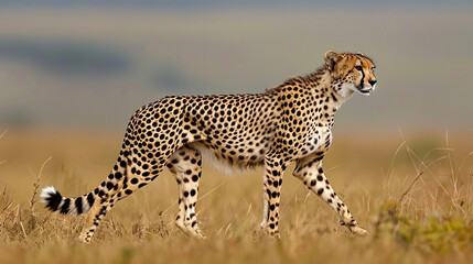 Fototapeta premium Cheetah in its Natural Habitat: A Study of Grace and Speed in the African Savannah