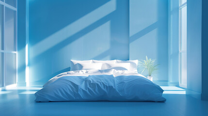 Modern Bedroom with Soft Blue Tones