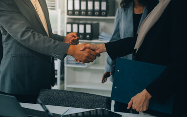 Group of businesspeople meeting in office. Teamwork of business.