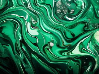 Obraz premium Green and black marble texture background. Abstract pattern of marble liquid acrylic paint