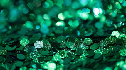 background of green sequins.