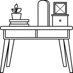 Simple Bedside Table Vector Illustration