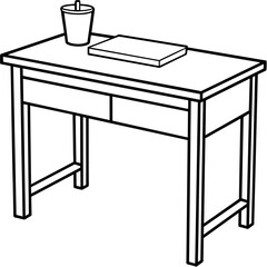 Simple Bedside Table Vector Illustration