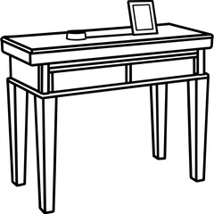 Simple Bedside Table Vector Illustration