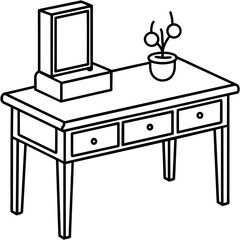 Simple Bedside Table Vector Illustration