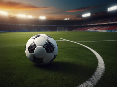 Socccer ball on stadium | Football Background HD 2024