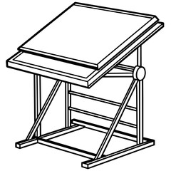 Adjustable Drafting Table Vector Illustration