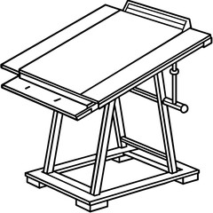 Drafting Table Clipart - Adjustable Desk SVG Icon for POD & Microstock Design
