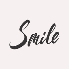 Smile vector word lettering card