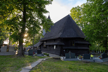 Wooden Church of St. Roch in the center of Zamarsk