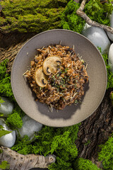 buckwheat with mushrooms and parmesan cheese