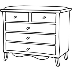 Vintage Dresser Clipart - Printable SVG Icon for POD & Microstock Design