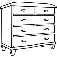 Vintage Dresser Clipart - Printable SVG Icon for POD & Microstock Design